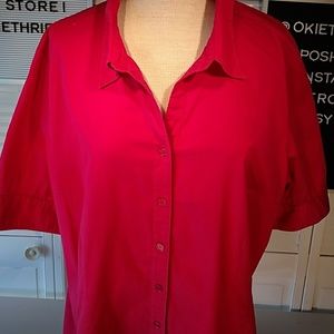 Lane Bryant womens plus size 22/24 red button down